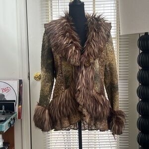 Source Unknown Teddy Jackets in Brown and Green with Plush Texture